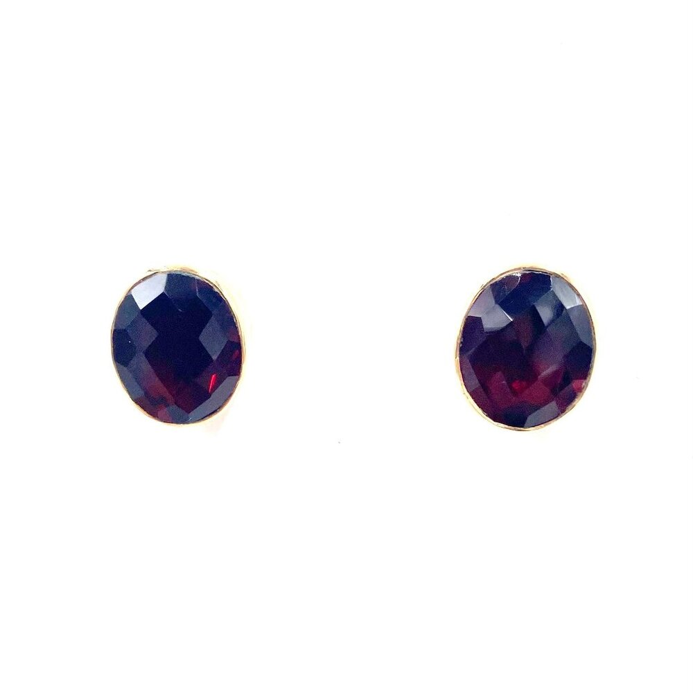Nicky Butler Oval Cut Red Quartz Bronze Stud Earrings New